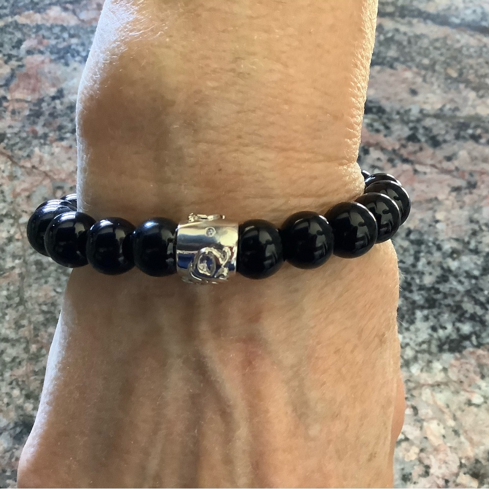 Authentic Russell Simmons Black Onyx Stretch Yoga Bracelet
